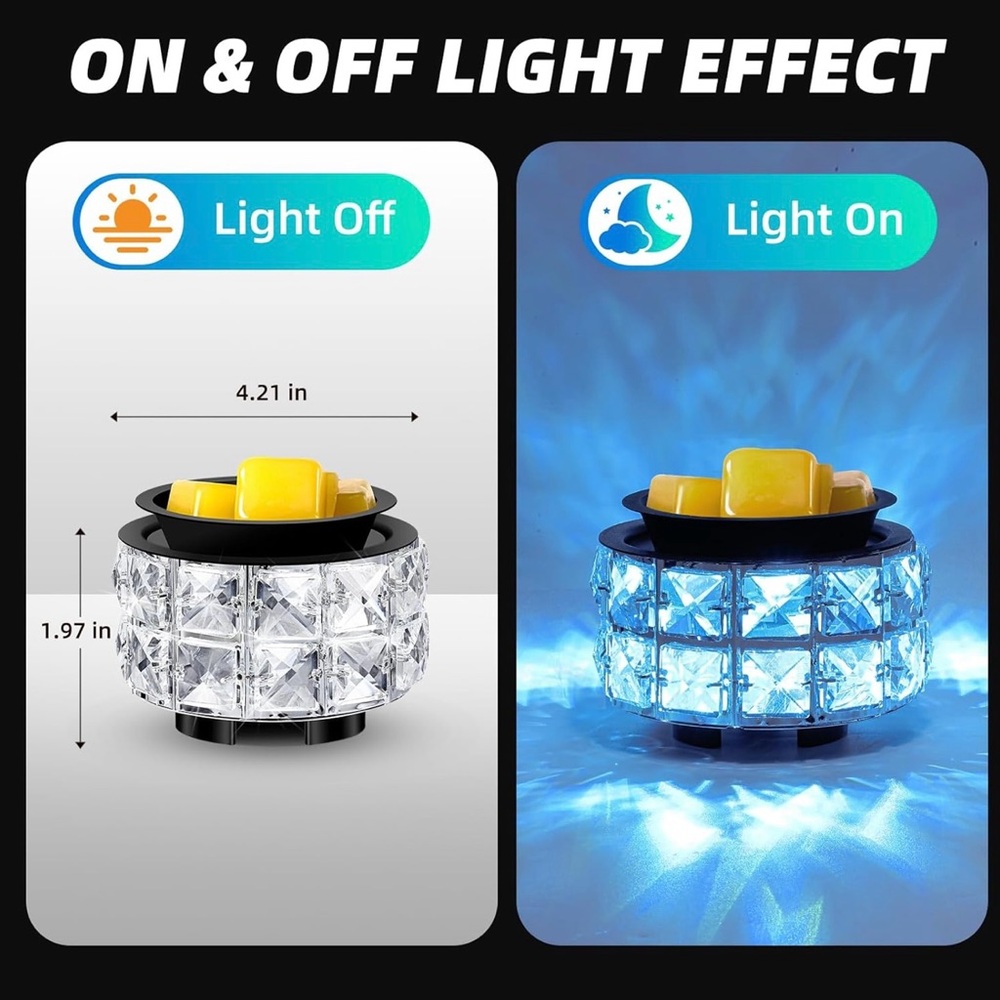Blue NWT Crystal Wax and Candle Warmer - 2 Designs - Picture 4 of 10